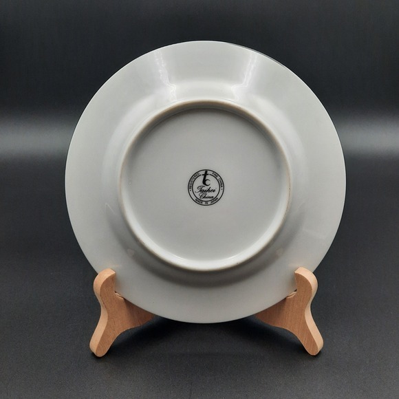 Taihei China 6 3/8"‎ Salad Plate Pink Blue Floral Trim Silver Rim Japan - Picture 2 of 3